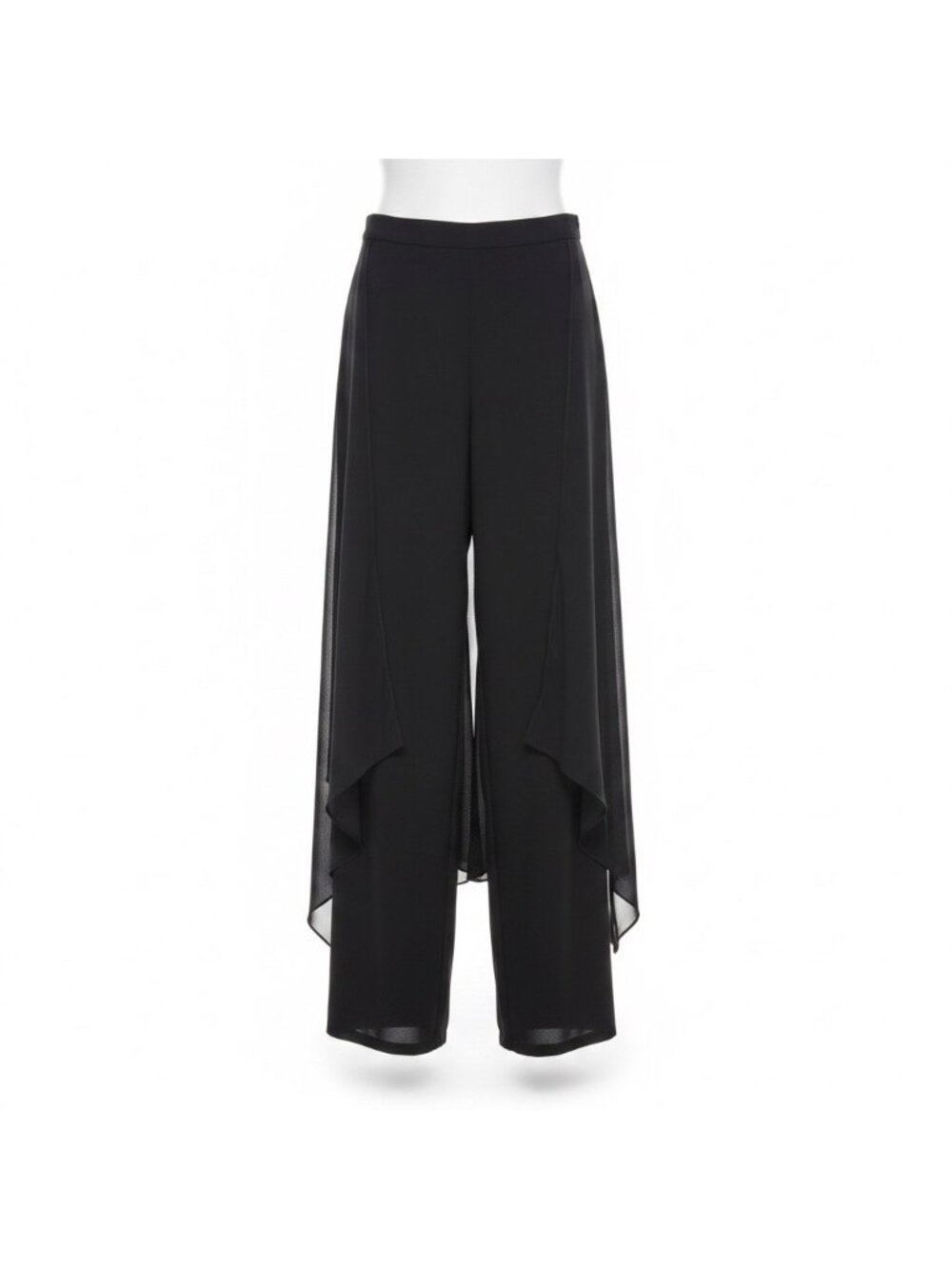 Jeffrey & Dara Womens Black Evening Palazzo Pants Sheer Overlay Ready Size 8